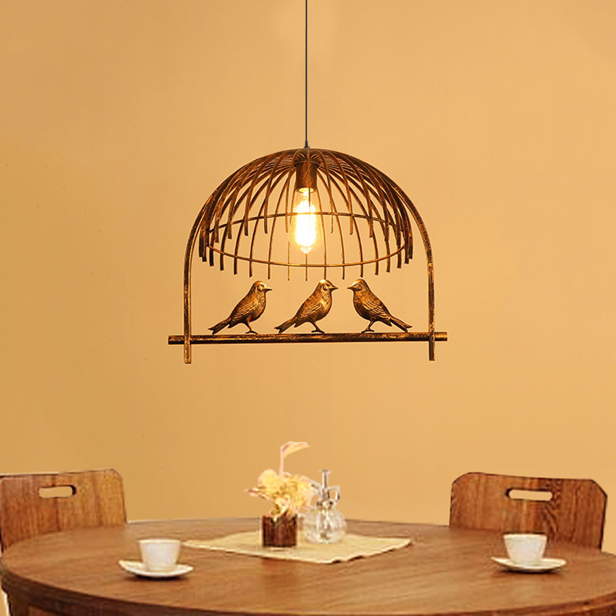 Bird Cage Ceiling Industrial Chandelier Loft Pendant Light With FREE Bulb~2256-3