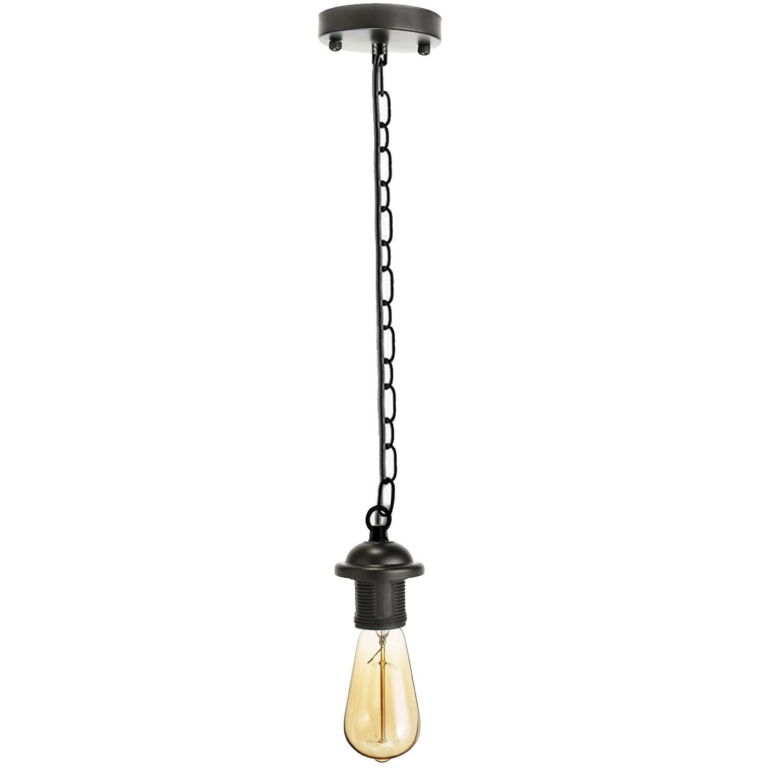 Retro Loft Chandelier Pendant Light Black Set With Chain~3127-2