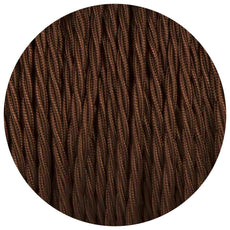 10m 2 Core Twisted Electric Cable Dark Brown Color Fabric 0.75mm~4754-2