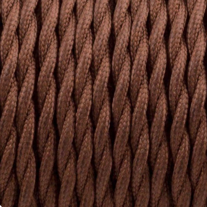 3 Core Twisted Electric Cable Covered Dark Brown Color Fabric 0.75mm~3066-0