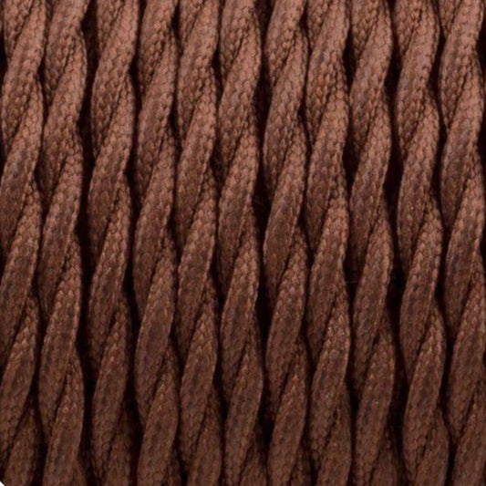 3 Core Twisted Electric Cable Covered Dark Brown Color Fabric 0.75mm~3066-0