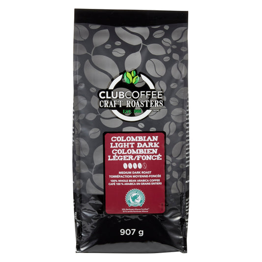 Club Coffee Craft Roasters | 100% Colombian | Light Dark Whole Bean Coffee | Case of 8 x 2 Pound Bags-0