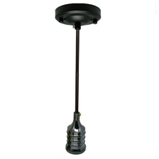 Black E27 Bulb Holder Industrial Pendant Light~3138-0