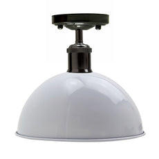 Vintage Industrial Loft Style Metal Ceiling Light Modern White Dome Pendant Lampshade~1639-1