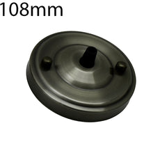 108mm Single Outlet Drop Metal Front Fitting Ceiling Rose~4957-4