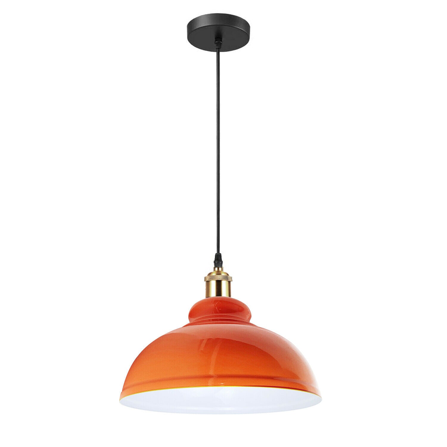 Vintage Modern Orange Metal Shade Ceiling Pendant Light Indoor Light Fitting With 95cm Adjustable Wire~1271-10