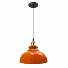 Vintage Modern Orange Metal Shade Ceiling Pendant Light Indoor Light Fitting With 95cm Adjustable Wire~1271-11