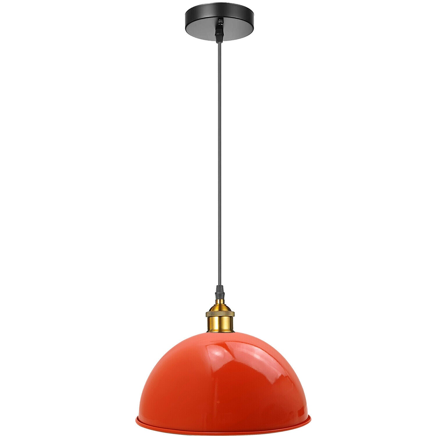 Vintage Modern Orange Metal Shade Ceiling Pendant Light Indoor Light Fitting With 95cm Adjustable Wire~1271-6