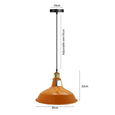 Vintage Modern Orange Metal Shade Ceiling Pendant Light Indoor Light Fitting With 95cm Adjustable Wire~1271-8