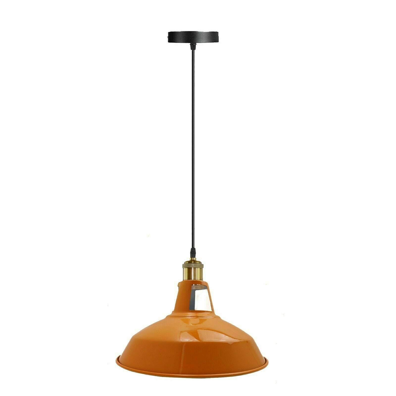 Vintage Modern Orange Metal Shade Ceiling Pendant Light Indoor Light Fitting With 95cm Adjustable Wire~1271-9