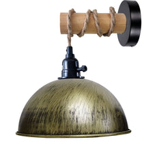 Wood wall lamp with Dome shade ~ 5166-14