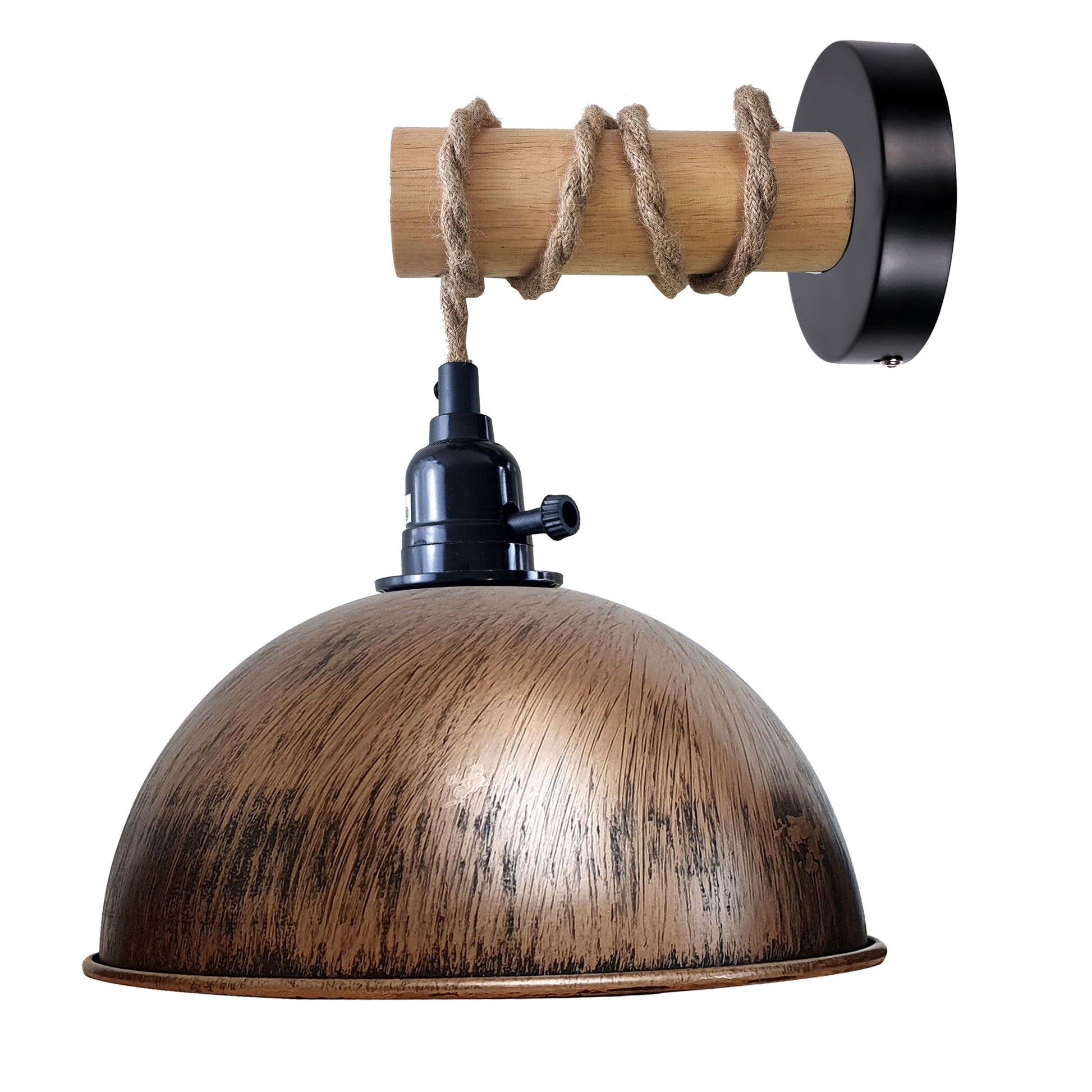 Wood wall lamp with Dome shade ~ 5166-11