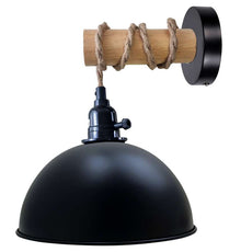 Wood wall lamp with Dome shade ~ 5166-7