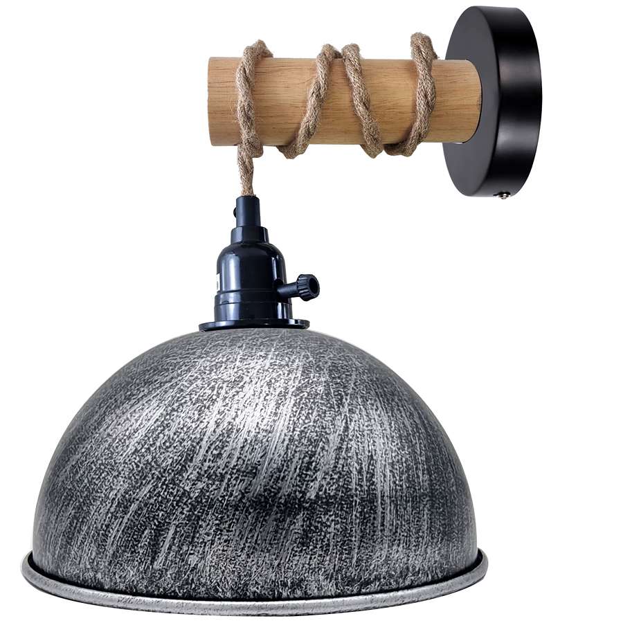 Wood wall lamp with Dome shade ~ 5166-6