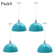 4 Pack Vintage Industrial Ceiling Light Blue Pendant Light Retro Loft Style Metal Shade Lamp~3570-0