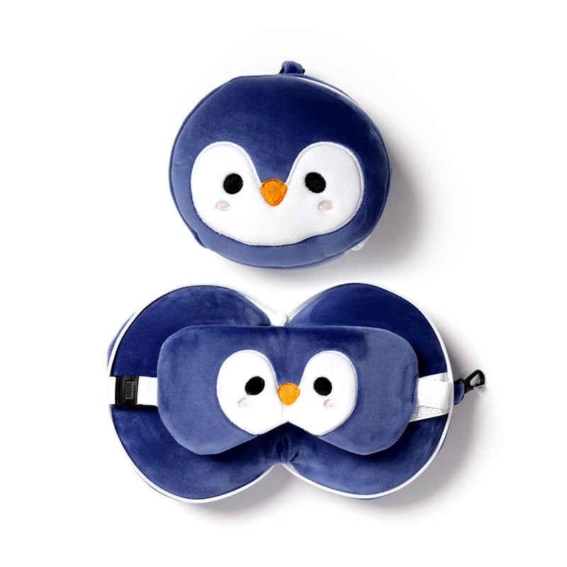 Relaxeazzz Travel Pillow & Eye Mask - Penguin CUSH227-0