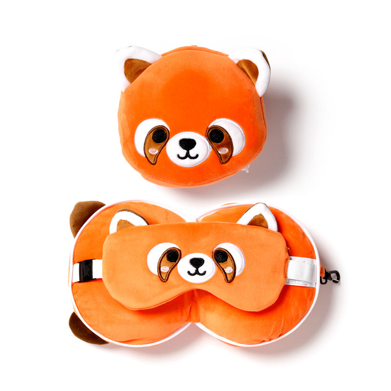 Relaxeazzz Travel Pillow & Eye Mask - Red Panda CUSH229-0