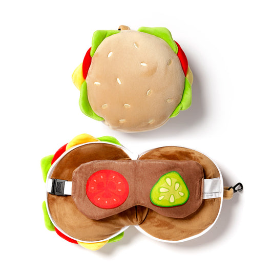 Relaxeazzz Travel Pillow & Eye Mask - Fast Food Burger CUSH257-0