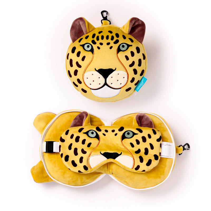 Relaxeazzz Travel Pillow & Eye Mask - Leopard CUSH341-0