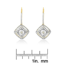 Sterling Silver Rose Diamond Dangle Earring (0.25 cttw, I-J Color, I2-I3 Clarity) - Puritific