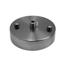 Round Metal 100mm Single Outlet Ceiling Rose Kit with 10mm Holes and Fixing Plate~2912-6