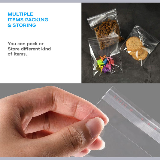 Resealable Self Sealing Bag Clear Reclosable Zip Poly Bag ~5292-0