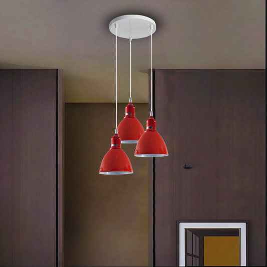 Red 3- Light Ceiling Pendant Shade Classic ~3904-0