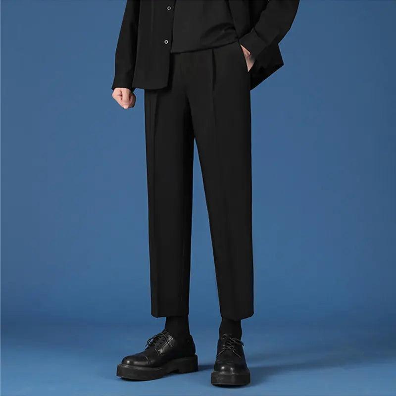 Korean Fashion Hip Hop Classic Nine-Point Pants 2022 Men Oversize Breathable Trouser - Puritific