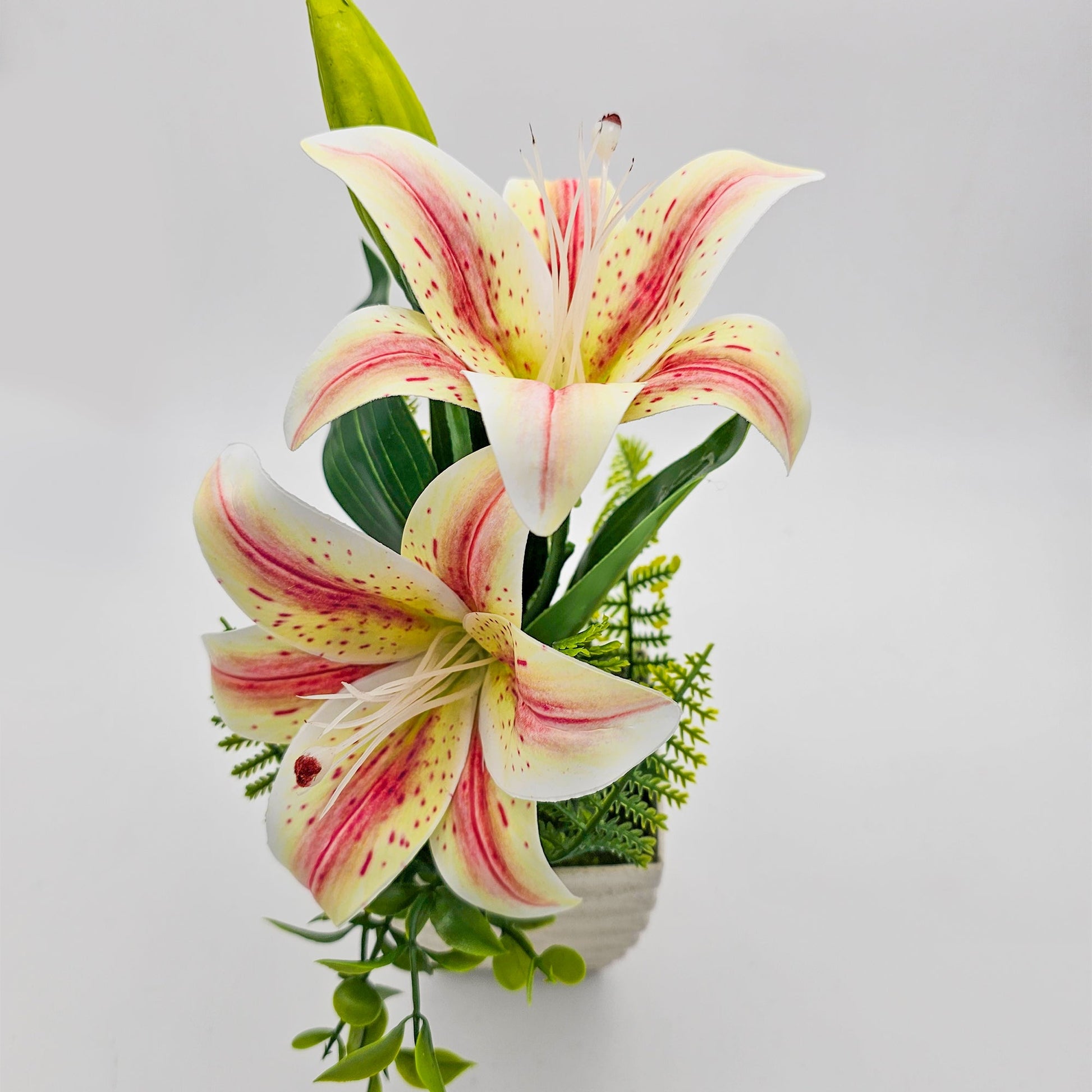 Best Artificial Lily Flowers Pot 2 PCS For Table Decorations~5327-3