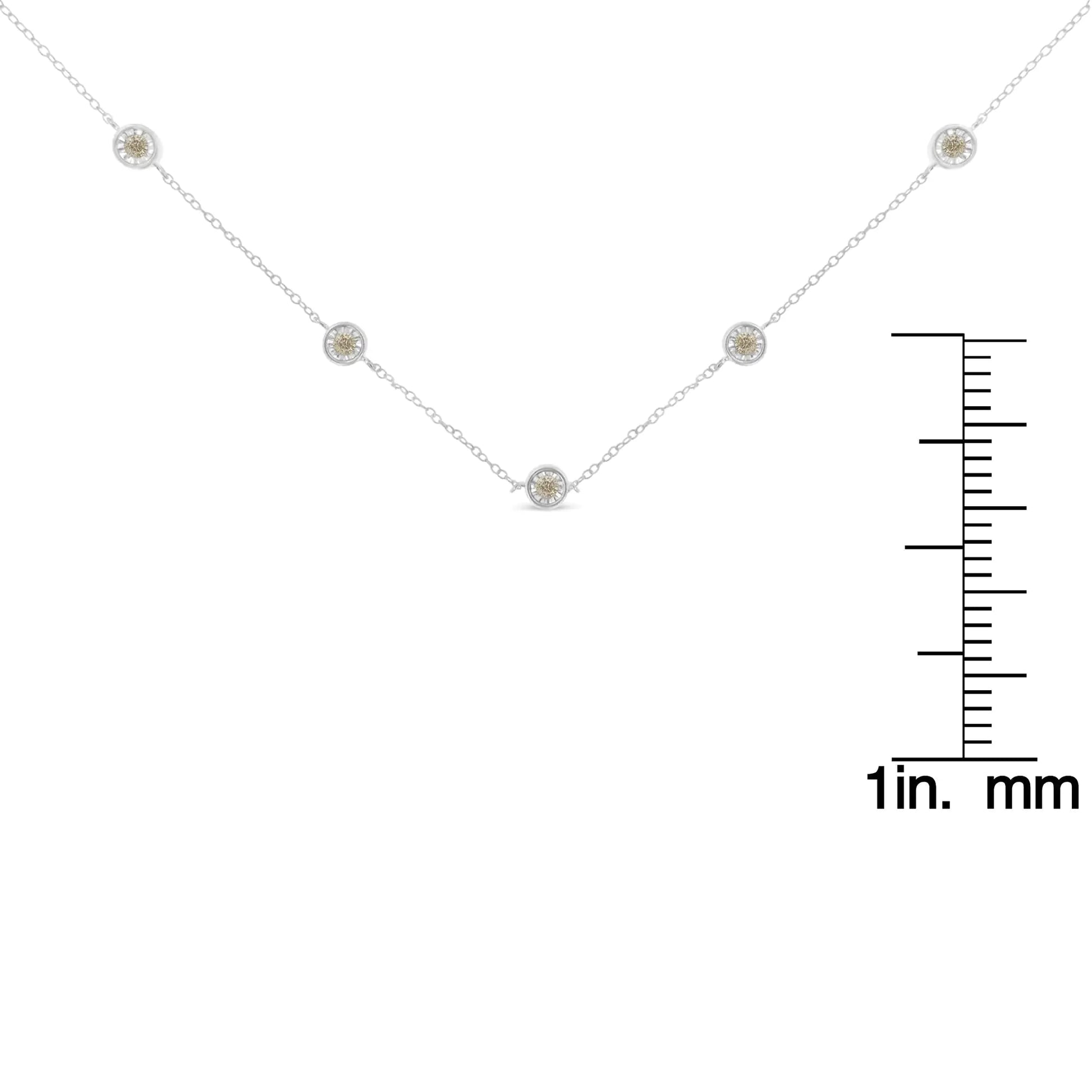 Sterling Silver Diamond Station Necklace (1/2 cttw, I-J Color, I1-I2 Clarity) - Puritific