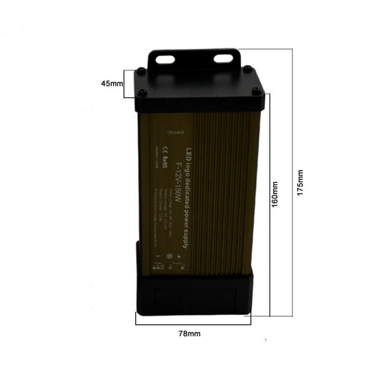 DC 12V 150W Waterproof IP45 LED Driver Outdoor 12.5A LED Driver AC 187-262V Adapter ~ 2107-1