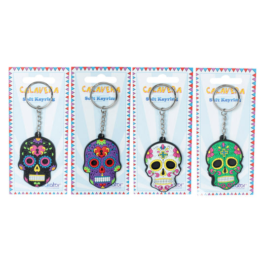 PVC Keyring - Day of the Dead Skull DOD14-0