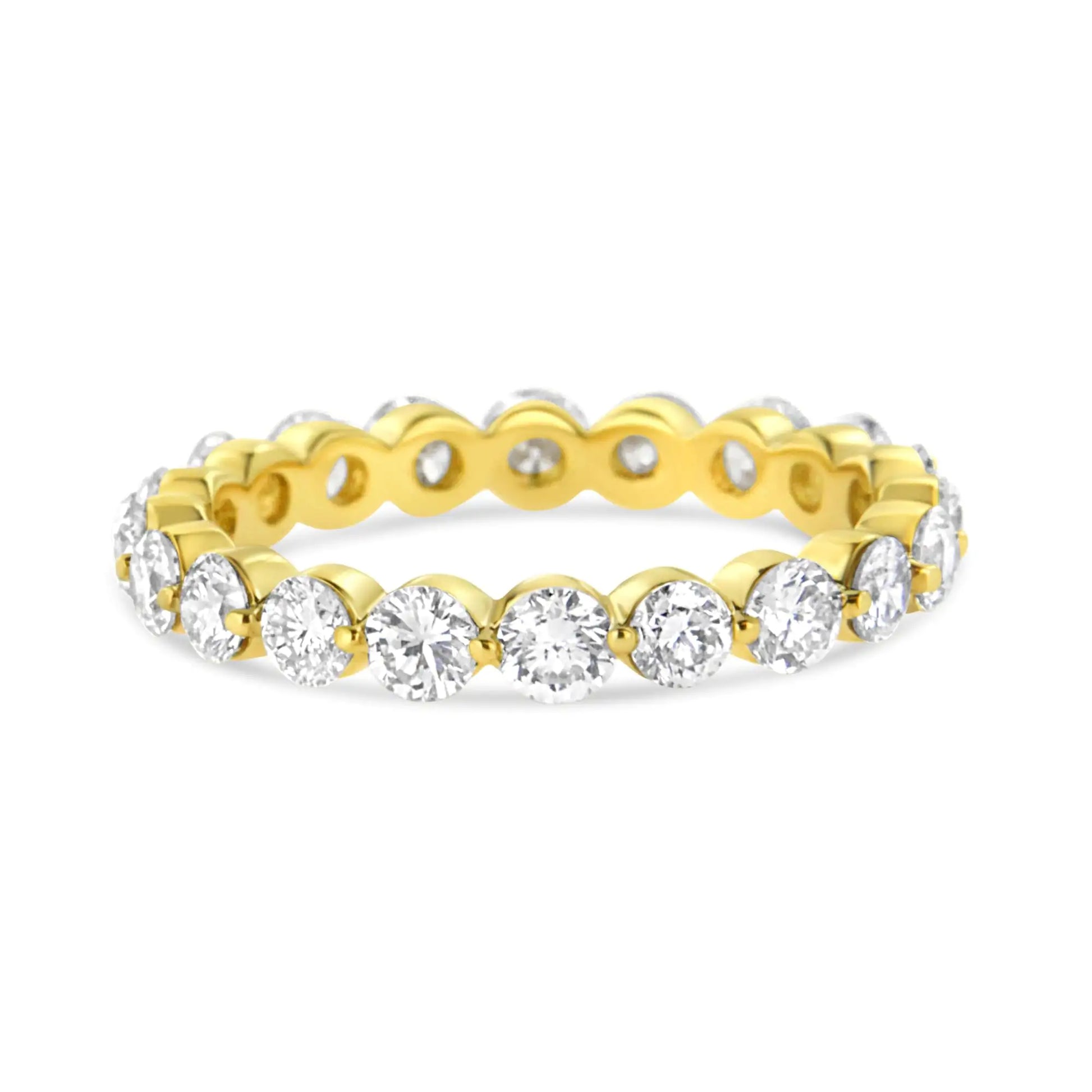 14K Yellow Gold 2.0 Cttw 2 Prong Set Diamond Eternity Band Ring (SI1-SI2 Clarity, I-J Color) - Puritific