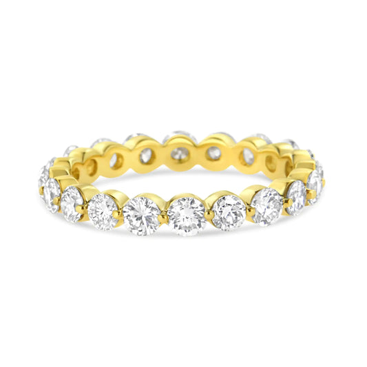 14K Yellow Gold 2.0 Cttw 2 Prong Set Diamond Eternity Band Ring (SI1-SI2 Clarity, I-J Color) - Puritific