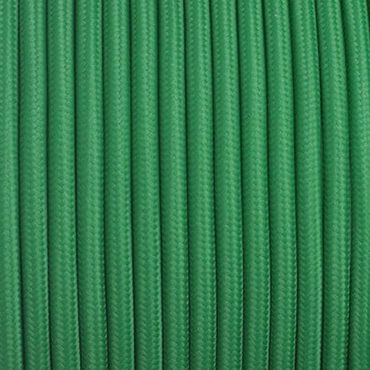 10m Green Round Fabric Flex 2 Core Braided Cloth Cable Lighting Wire~4713-0