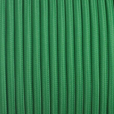 10m Green Round Fabric Flex 2 Core Braided Cloth Cable Lighting Wire~4713-0