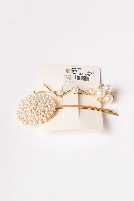 2pcs Gold Pearled Elegant Style Hair Bobby Pins - Puritific