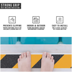 Black & Yellow Heavy Duty Anti Slip Grip High Traction Tape ~5208-4