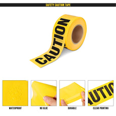 Clear Printed Yellow Caution Tape Hazard Warning Non-Adhesive Tape~5192-4