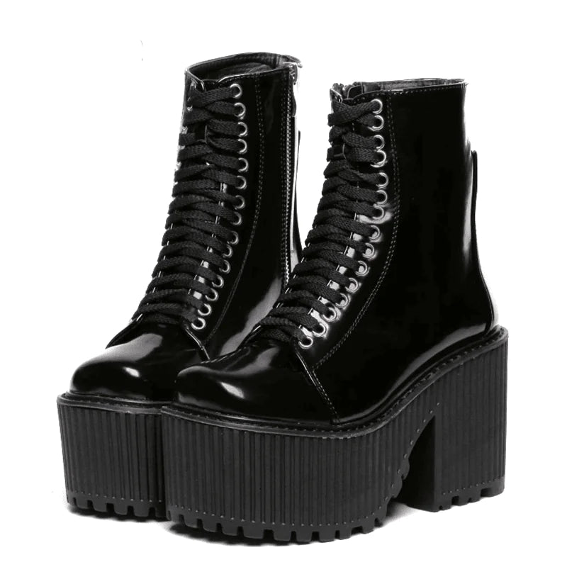 Ankle Boots Style Rubber Sole Lace Up - Puritific