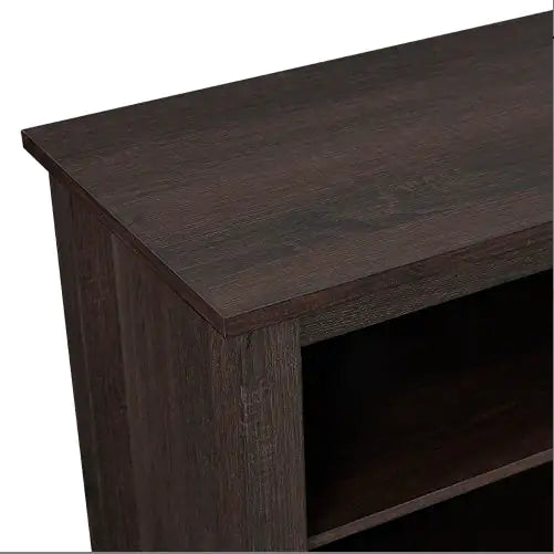 Modern Transitional Wood Fireplace TV Stand For TVs With 2 Shelves