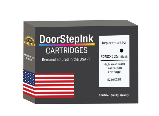 DoorStepInk Remanufactured in the USA For Lexmark E250X22G High Yield Black Laser Drum Cartridge, E250X22G-0