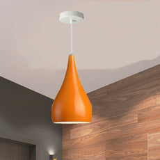 Black & Orange Industrial Teardrop Pendant Ceiling Light ~1592-2