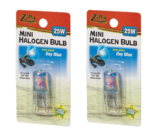 Zilla 2 Pack of Mini Halogen Bulb 25 Watt Day Blue