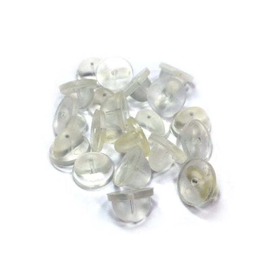 Clear Rubber Pin Backs - 20 Pack - Puritific