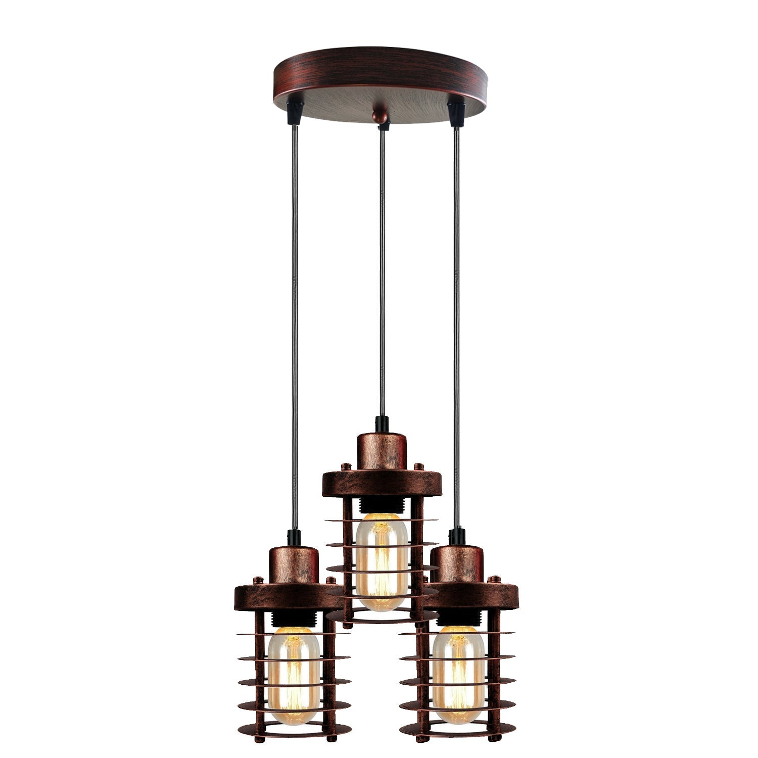 Cluster 3 light Ceiling Metal Cage Pendant Light. ~5313-3