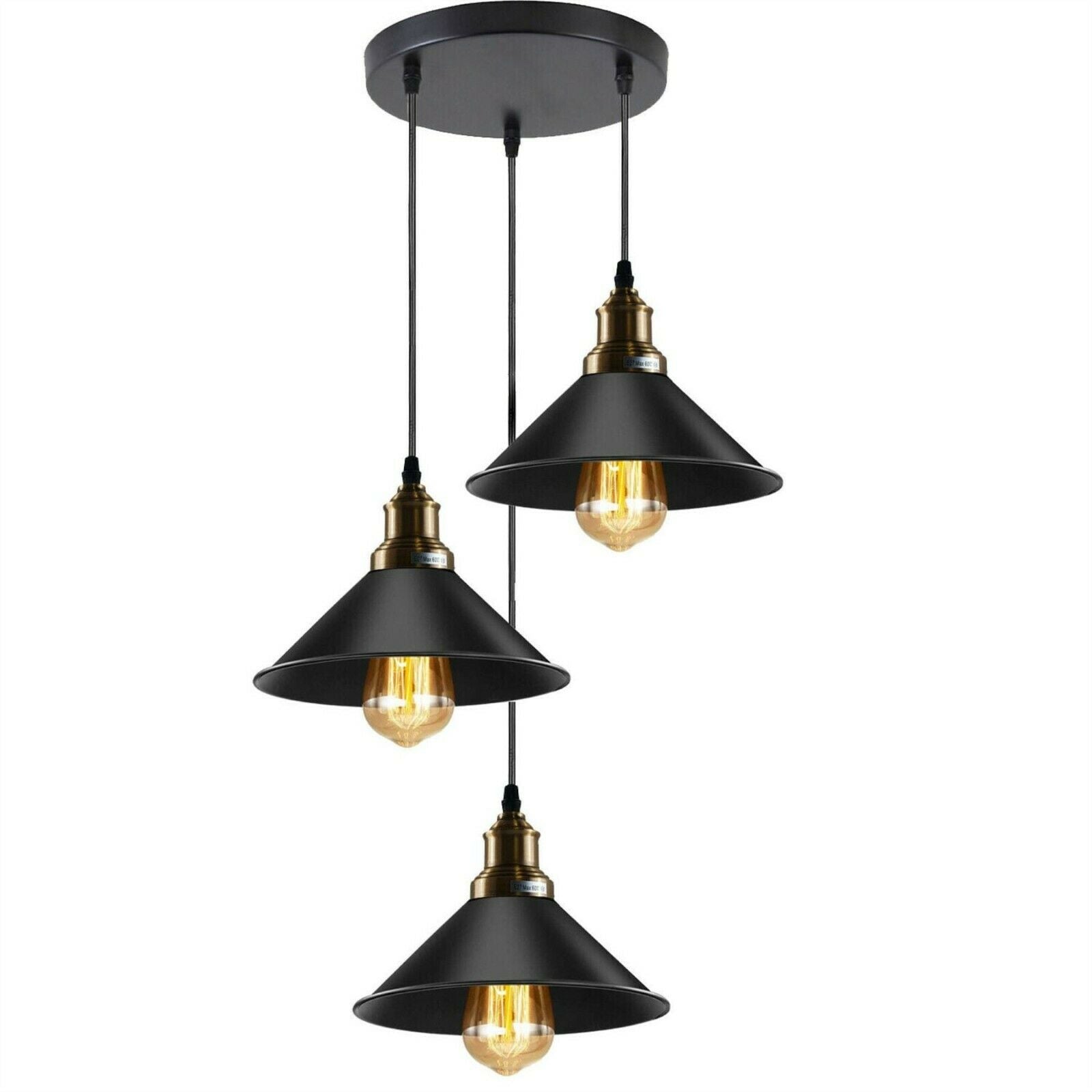 3 Pendant Light Fixture Brass Over the Kitchen Island~1302-19