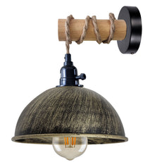 Wood wall lamp with Dome shade ~ 5166-13