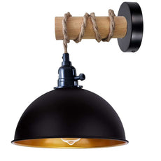 Wood wall lamp with Dome shade ~ 5166-8