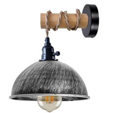 Wood wall lamp with Dome shade ~ 5166-5